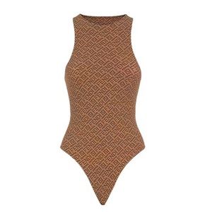 Fendi x SKIMS High Neck Bodysuit Brown